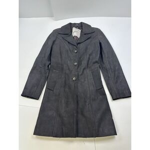 VINTAGE A. RASPINI FIRENZE LONG LEATHER COAT SIZE 42 Medium Brown